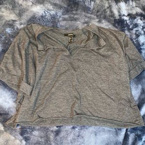 F21 gray oversized crop top